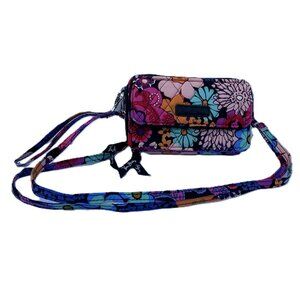 Vera Bradley's All in One Crossbody Bag Wristlet Wallet Floral Fiesta